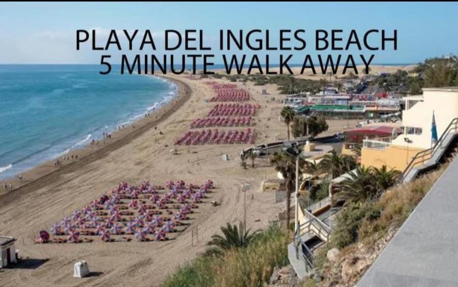 Ocean Front Cozy 2 Bedroom, 3 Beds Spacious- Netflix, Pool, Lift & Fast Wifi Appartamento Playa del Inglés