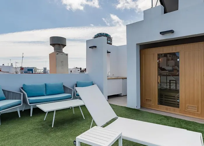 Lujoso Ático gran terraza solarium privado Jacuzzi sauna