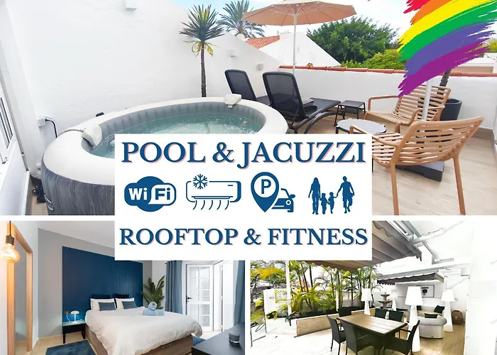 Rooftop Bungalow Pamro - Private Jacuzzi - Fitness Area - Free Wifi - Air Conditioner - Pool - Modern & Comfortable - Sunnygolf