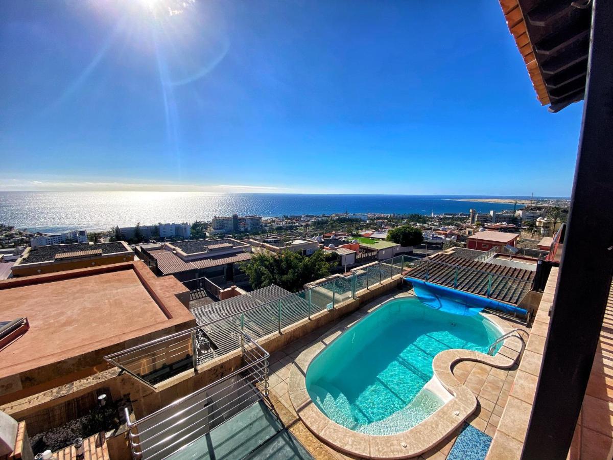 Luxury 5 Star Violetta With Amazing Sea View, Jacuzzi And Heated Pool San Agustin (Gran Canaria)