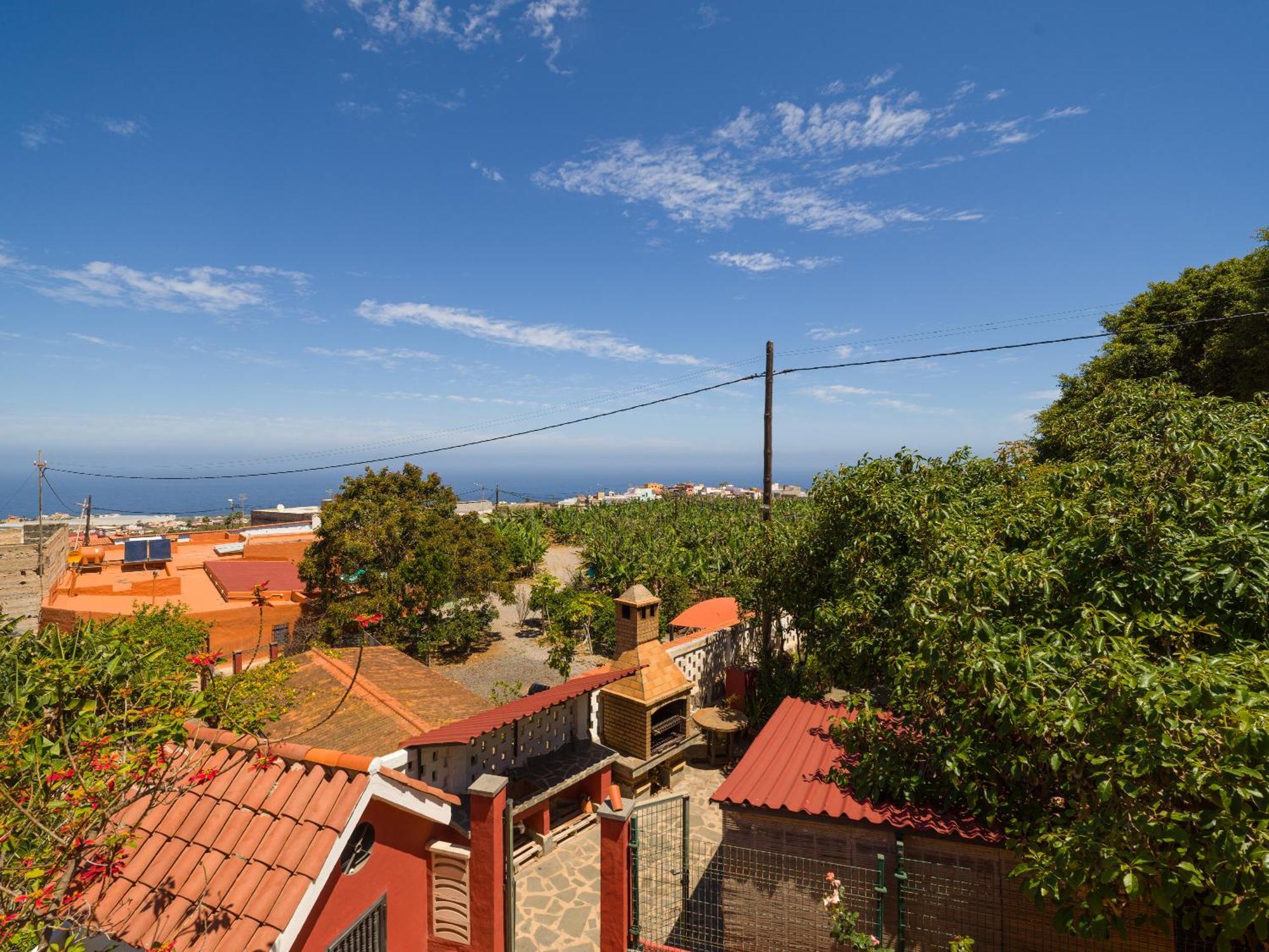 Villa With Pool And Sea Views In Banana Plantation Arucas