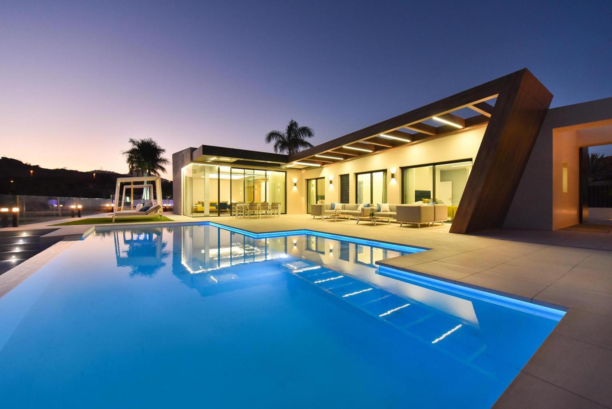 Villa Salobre Terraza Uno Luxury Retreat In Gran Canaria Private Outdoor Pool Bbq Facilities Shaded Outdoor Dining Area Salobre Golf Resort Villa