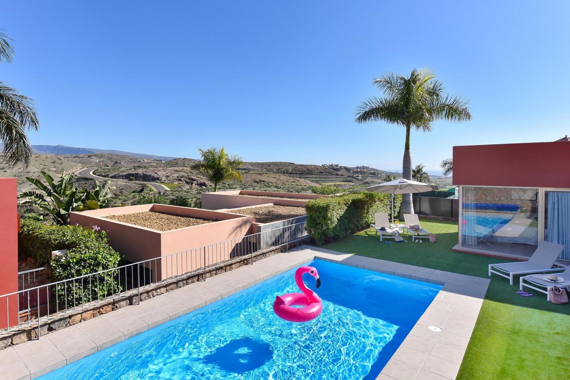 Villa Vista Salobre Luxury Retreat In Gran Canaria Private Outdoor Heatable Pool Bbq Facilities Shaded Outdoor Dining Area Salobre Golf, Villa